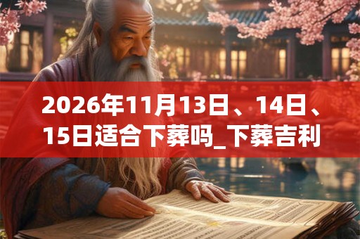 2026年11月13日、14日、15日适合下葬吗_下葬吉利吗