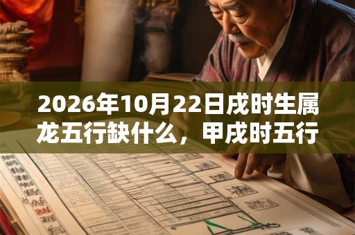 2026年10月22日戌时生属龙五行缺什么，甲戌时五行缺什么
