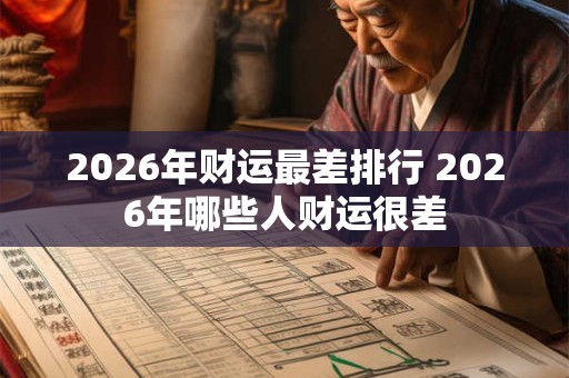2026年财运最差排行 2026年哪些人财运很差 2026年财运最差排行 2026年哪些人财运很差