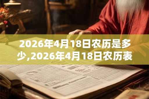 2026年4月18日农历是多少,2026年4月18日农历表
