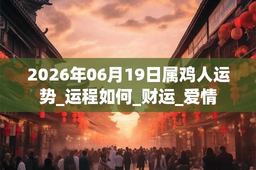 2026年06月19日属鸡人运势_运程如何_财运_爱情