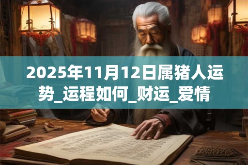 2025年11月12日属猪人运势_运程如何_财运_爱情