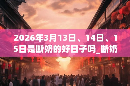 2026年3月13日、14日、15日是断奶的好日子吗_断奶可以吗