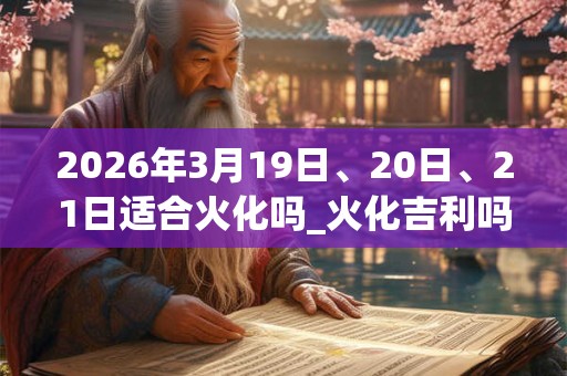 2026年3月19日、20日、21日适合火化吗_火化吉利吗