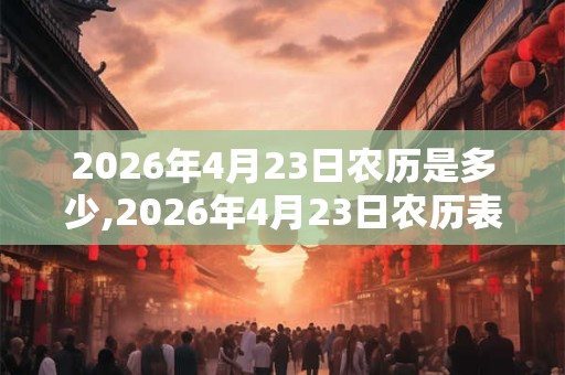 2026年4月23日农历是多少,2026年4月23日农历表