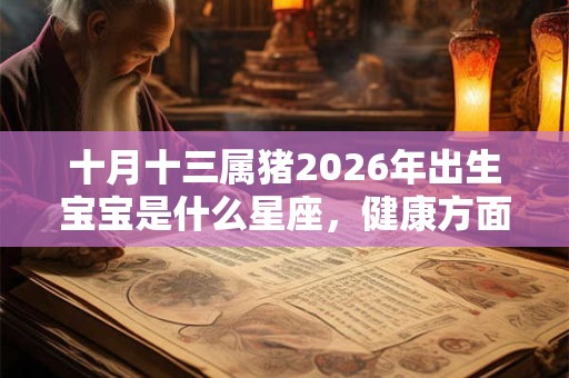 十月十三属猪2026年出生宝宝是什么星座，健康方面应注意什么？