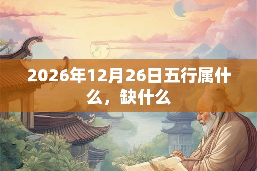 2026年12月26日五行属什么，缺什么