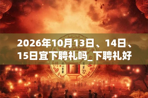 2026年10月13日、14日、15日宜下聘礼吗_下聘礼好不好