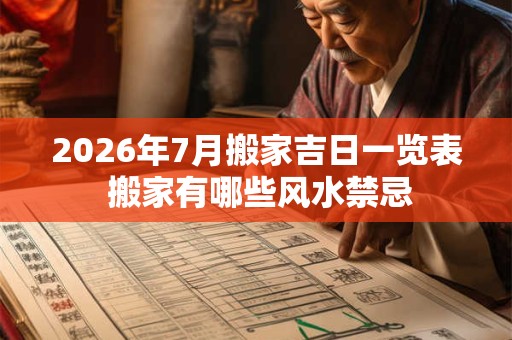 2026年7月搬家吉日一览表 搬家有哪些风水禁忌