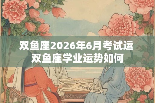 双鱼座2026年6月考试运 双鱼座学业运势如何