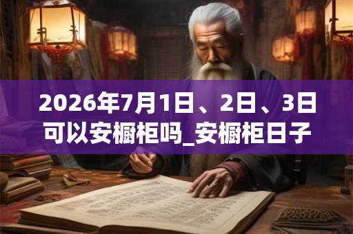 2026年7月1日、2日、3日可以安橱柜吗_安橱柜日子好吗