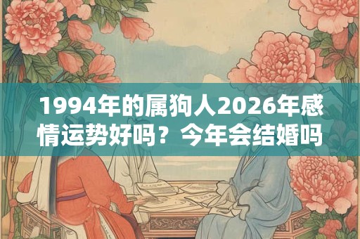 1994年的属狗人2026年感情运势好吗？今年会结婚吗？