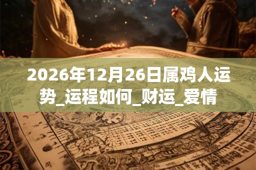 2026年12月26日属鸡人运势_运程如何_财运_爱情