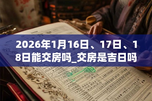 2026年1月16日、17日、18日能交房吗_交房是吉日吗