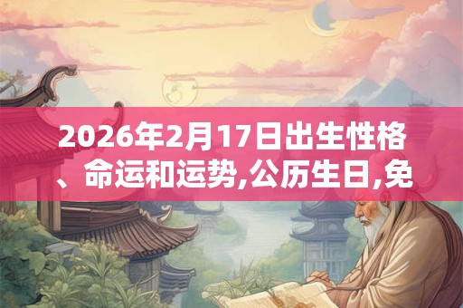 2026年2月17日出生性格、命运和运势,公历生日,免费算命