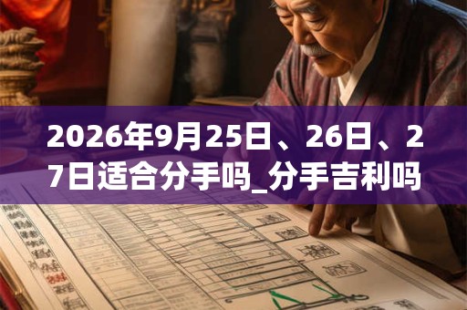 2026年9月25日、26日、27日适合分手吗_分手吉利吗