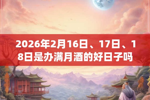2026年2月16日、17日、18日是办满月酒的好日子吗_办满月酒可以吗