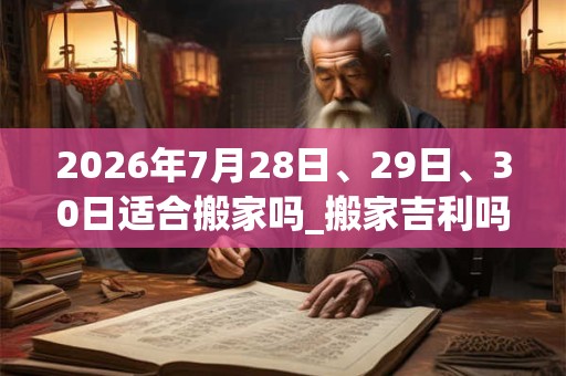 2026年7月28日、29日、30日适合搬家吗_搬家吉利吗
