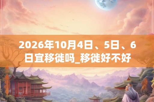 2026年10月4日、5日、6日宜移徙吗_移徙好不好