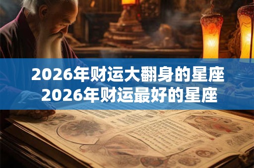 2026年财运大翻身的星座 2026年财运最好的星座