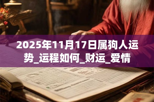 2025年11月17日属狗人运势_运程如何_财运_爱情 2025年11月17日属狗人运势_运程如何_财运_爱情