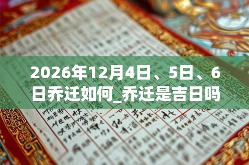 2026年12月4日、5日、6日乔迁如何_乔迁是吉日吗