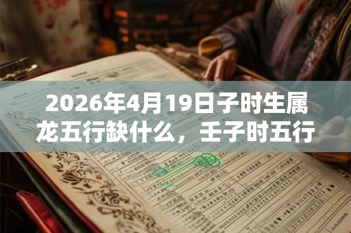 2026年4月19日子时生属龙五行缺什么，壬子时五行缺什么
