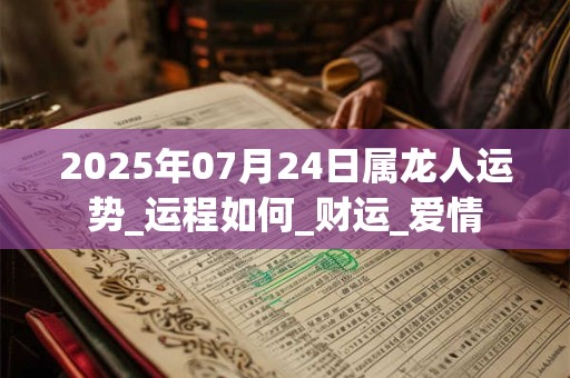 2025年07月24日属龙人运势_运程如何_财运_爱情 2025年07月24日属龙人运势_运程如何_财运_爱情
