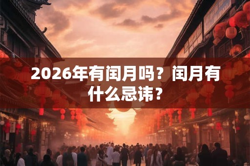 2026年有闰月吗？闰月有什么忌讳？