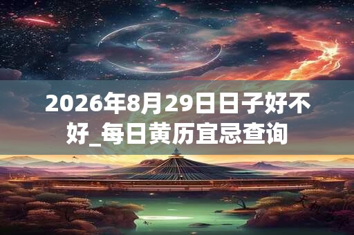 2026年8月29日日子好不好_每日黄历宜忌查询