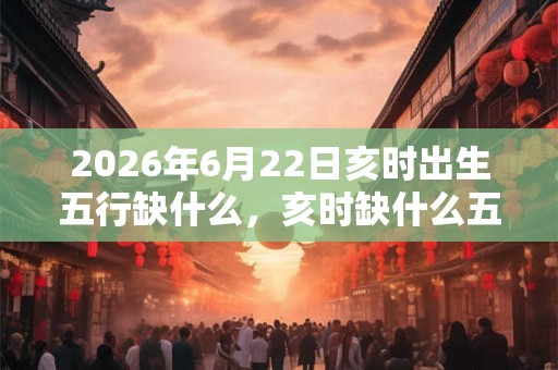 2026年6月22日亥时出生五行缺什么，亥时缺什么五行