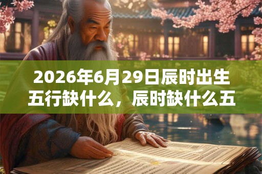 2026年6月29日辰时出生五行缺什么，辰时缺什么五行