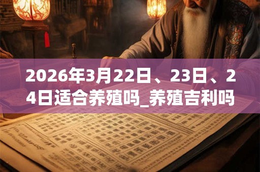 2026年3月22日、23日、24日适合养殖吗_养殖吉利吗