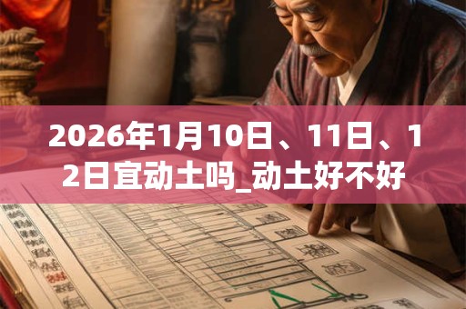 2026年1月10日、11日、12日宜动土吗_动土好不好