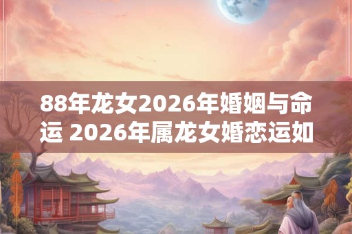 88年龙女2026年婚姻与命运 2026年属龙女婚恋运如何