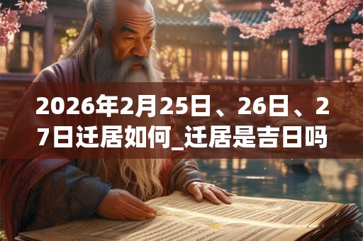 2026年2月25日、26日、27日迁居如何_迁居是吉日吗