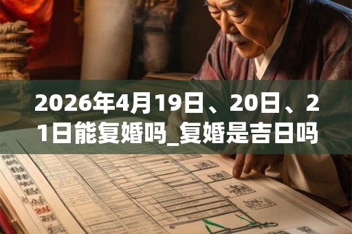 2026年4月19日、20日、21日能复婚吗_复婚是吉日吗