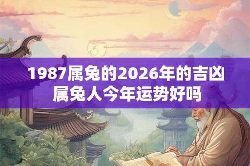 1987属兔的2026年的吉凶 属兔人今年运势好吗