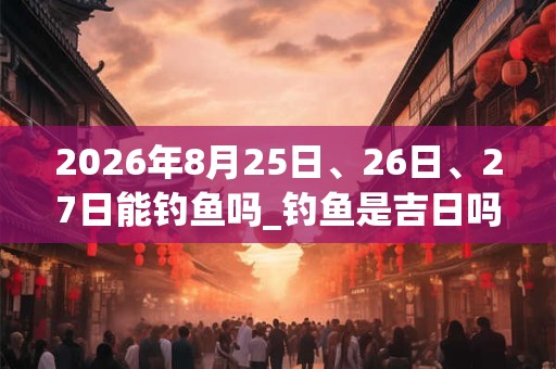 2026年8月25日、26日、27日能钓鱼吗_钓鱼是吉日吗