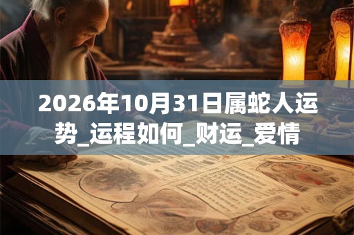 2026年10月31日属蛇人运势_运程如何_财运_爱情