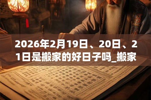 2026年2月19日、20日、21日是搬家的好日子吗_搬家可以吗