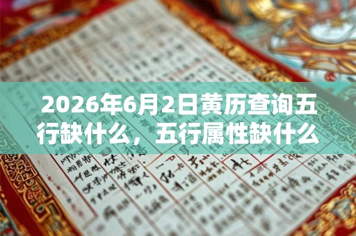2026年6月2日黄历查询五行缺什么，五行属性缺什么