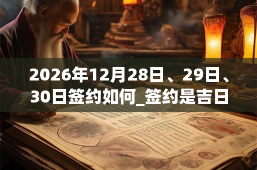 2026年12月28日、29日、30日签约如何_签约是吉日吗