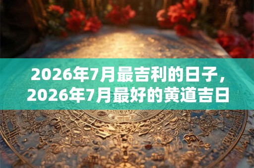 2026年7月最吉利的日子，2026年7月最好的黄道吉日