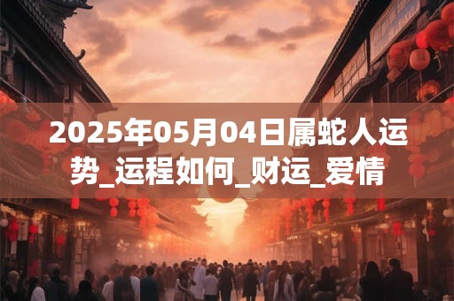 2025年05月04日属蛇人运势_运程如何_财运_爱情