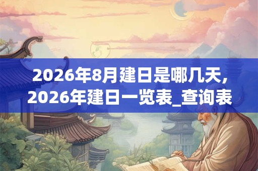 2026年8月建日是哪几天,2026年建日一览表_查询表