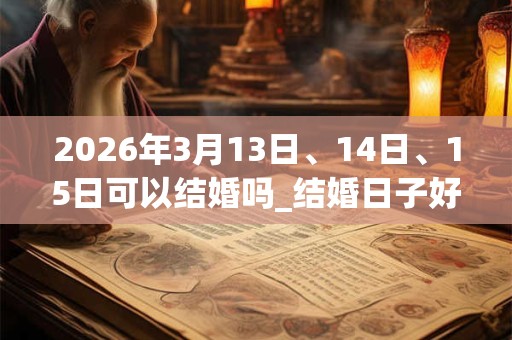 2026年3月13日、14日、15日可以结婚吗_结婚日子好吗