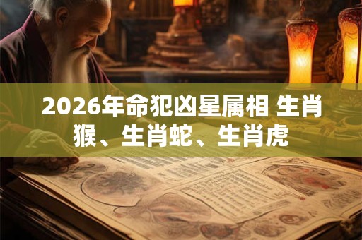 2026年命犯凶星属相 生肖猴、生肖蛇、生肖虎