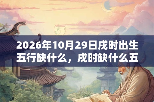 2026年10月29日戌时出生五行缺什么，戌时缺什么五行