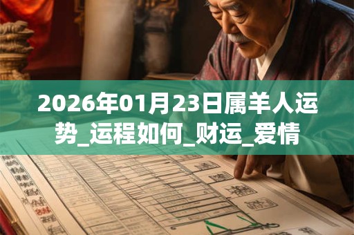 2026年01月23日属羊人运势_运程如何_财运_爱情 2026年01月23日属羊人运势_运程如何_财运_爱情